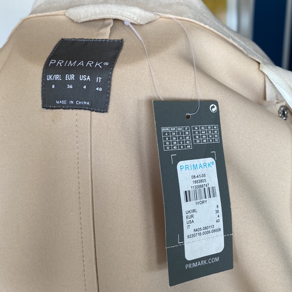 Faux Suede 3/4 Cream Women’s Jacket US 4 - Picture 7 of 7